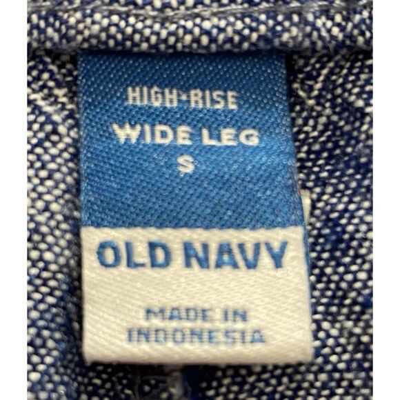 OLD NAVY Linen Blend Pull On Pants Chambray Blue High-Rise Wide Leg Women Size S - Picture 9 of 11